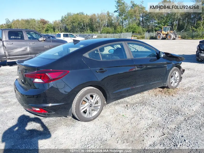 2020 HYUNDAI ELANTRA VIN KMHD84LF0LU924268 — фото 4