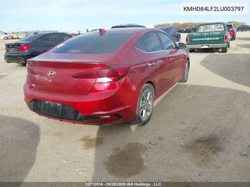 2020 HYUNDAI ELANTRA VIN KMHD84LF2LU003797 — фото 4