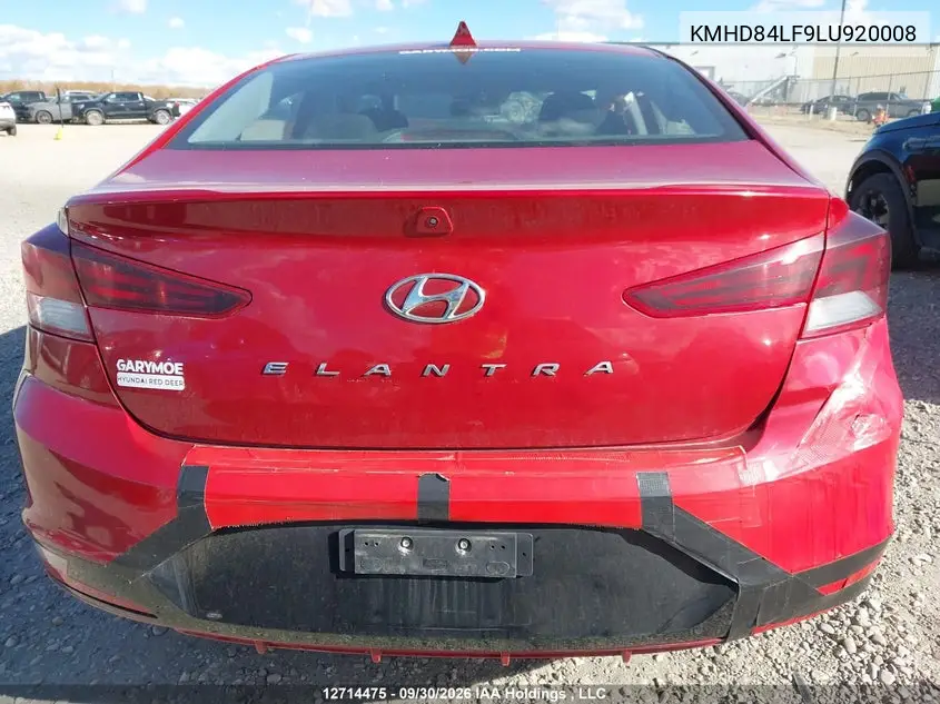 2020 HYUNDAI ELANTRA VIN KMHD84LF9LU920008 — фото 16