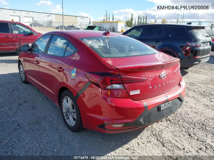 2020 HYUNDAI ELANTRA VIN KMHD84LF9LU920008 — фото 3