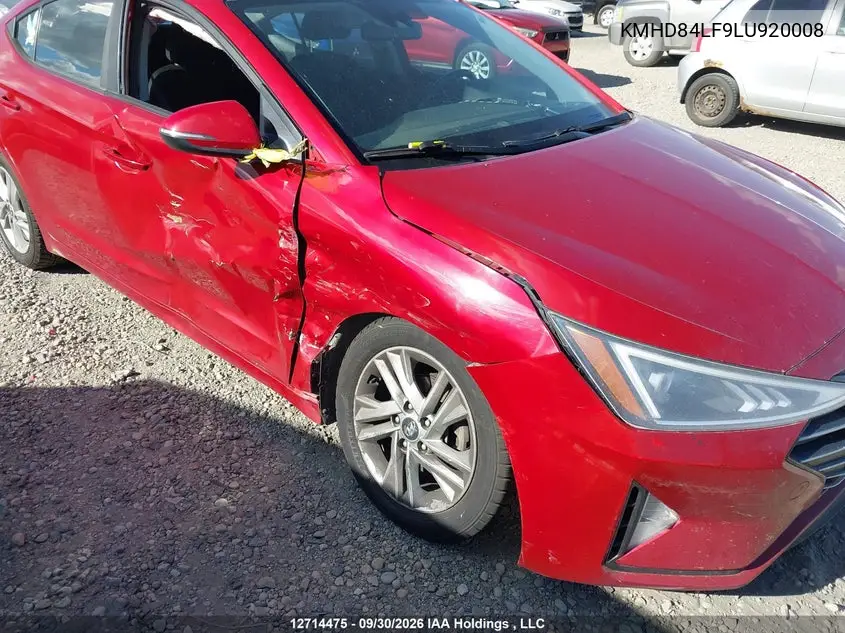 2020 HYUNDAI ELANTRA VIN KMHD84LF9LU920008 — фото 6