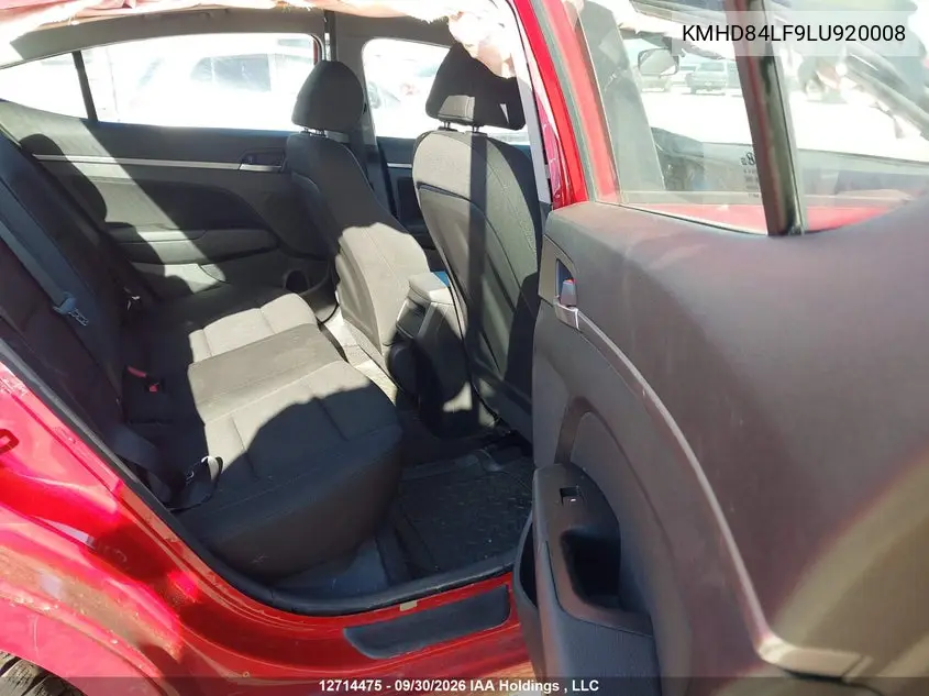 2020 HYUNDAI ELANTRA VIN KMHD84LF9LU920008 — фото 8