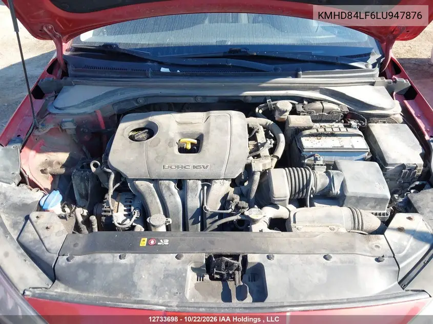 2020 HYUNDAI ELANTRA VIN KMHD84LF6LU947876 — фото 10