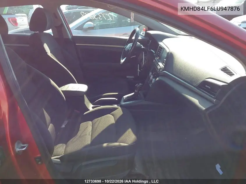 2020 HYUNDAI ELANTRA VIN KMHD84LF6LU947876 — фото 5