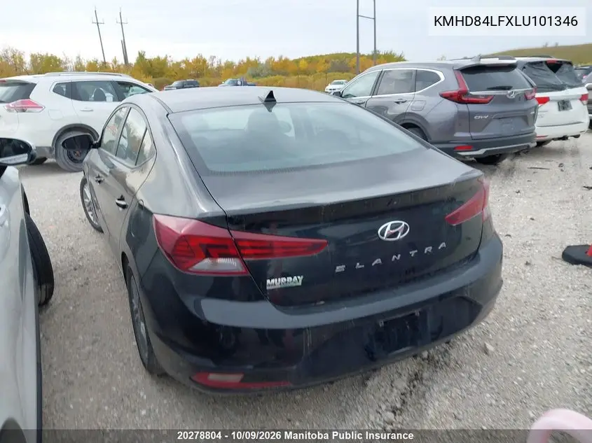 2020 HYUNDAI ELANTRA VIN KMHD84LFXLU101346 — фото 3