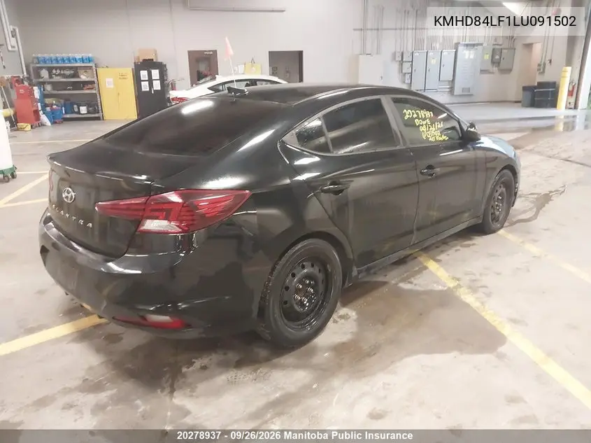 2020 HYUNDAI ELANTRA VIN KMHD84LF1LU091502 — фото 4
