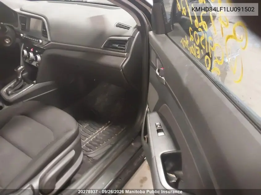 2020 HYUNDAI ELANTRA VIN KMHD84LF1LU091502 — фото 5