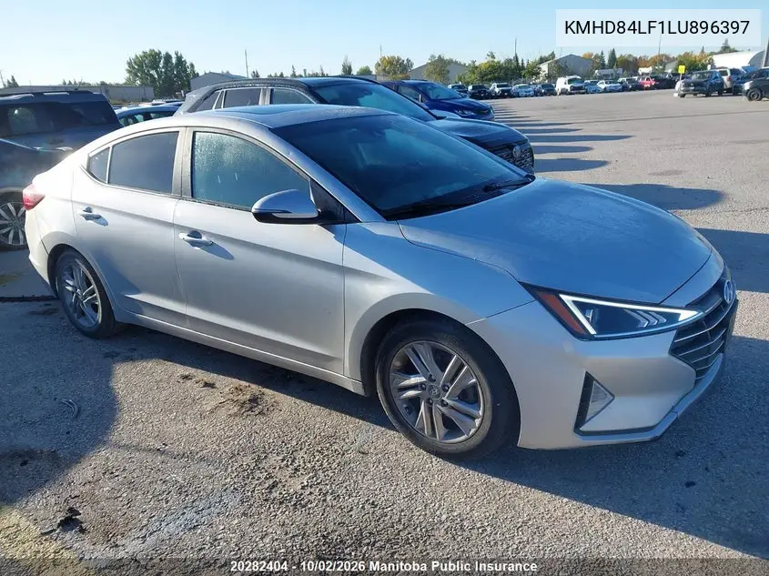 HYUNDAI ELANTRA 2020, VIN KMHD84LF1LU896397