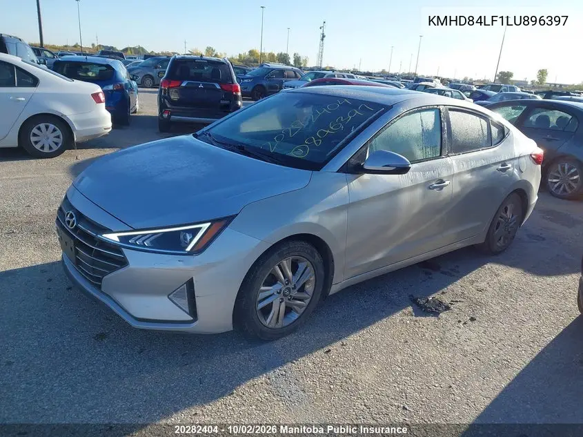 2020 HYUNDAI ELANTRA VIN KMHD84LF1LU896397 — фото 2