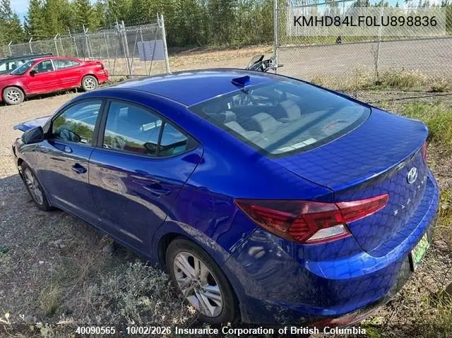 2020 HYUNDAI ELANTRA VIN KMHD84LF0LU898836 — фото 4