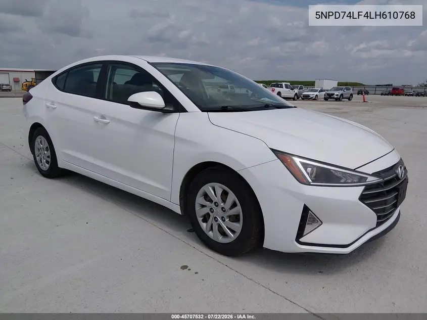 HYUNDAI ELANTRA 2020, VIN 5NPD74LF4LH610768