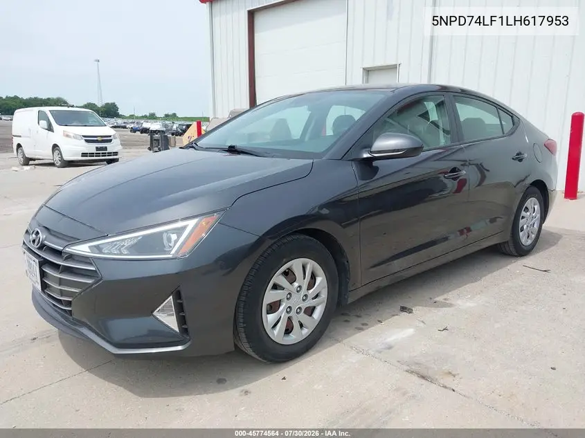 2020 HYUNDAI ELANTRA VIN 5NPD74LF1LH617953 — фото 2