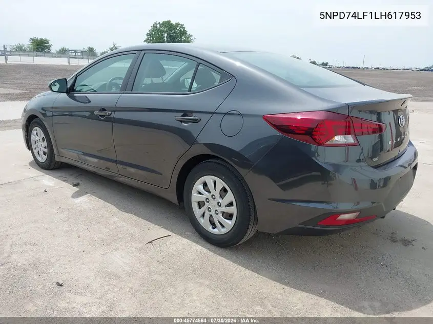 2020 HYUNDAI ELANTRA VIN 5NPD74LF1LH617953 — фото 3