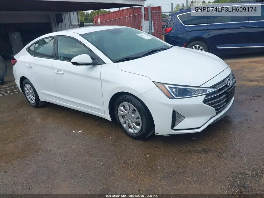 HYUNDAI ELANTRA 2020, VIN 5NPD74LF3LH609174
