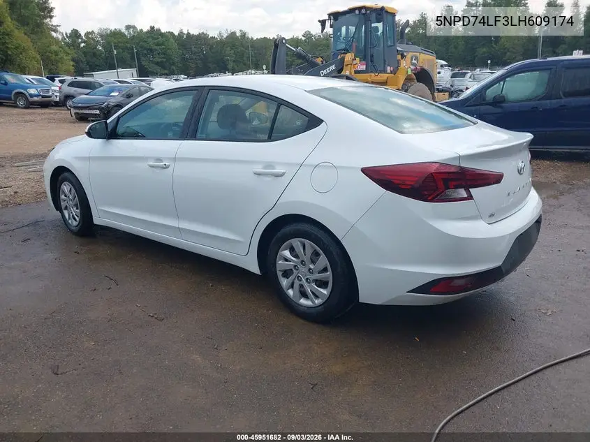 2020 HYUNDAI ELANTRA VIN 5NPD74LF3LH609174 — фото 3