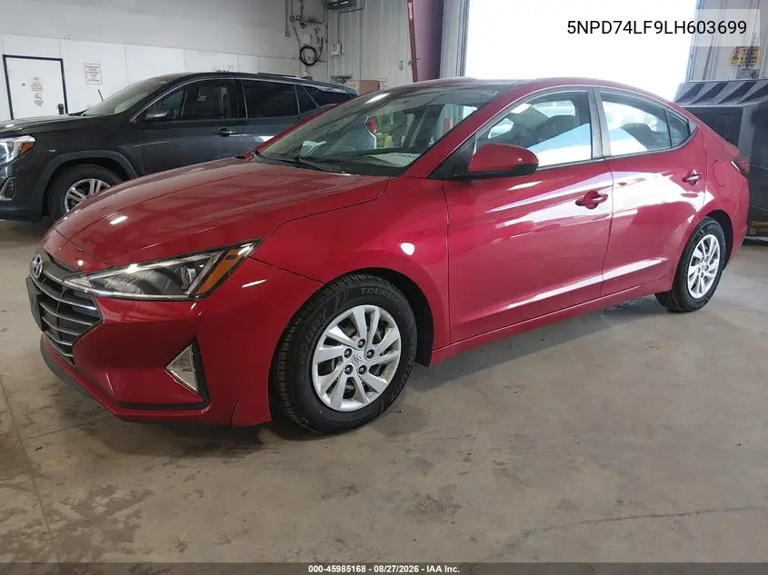2020 HYUNDAI ELANTRA VIN 5NPD74LF9LH603699 — фото 2