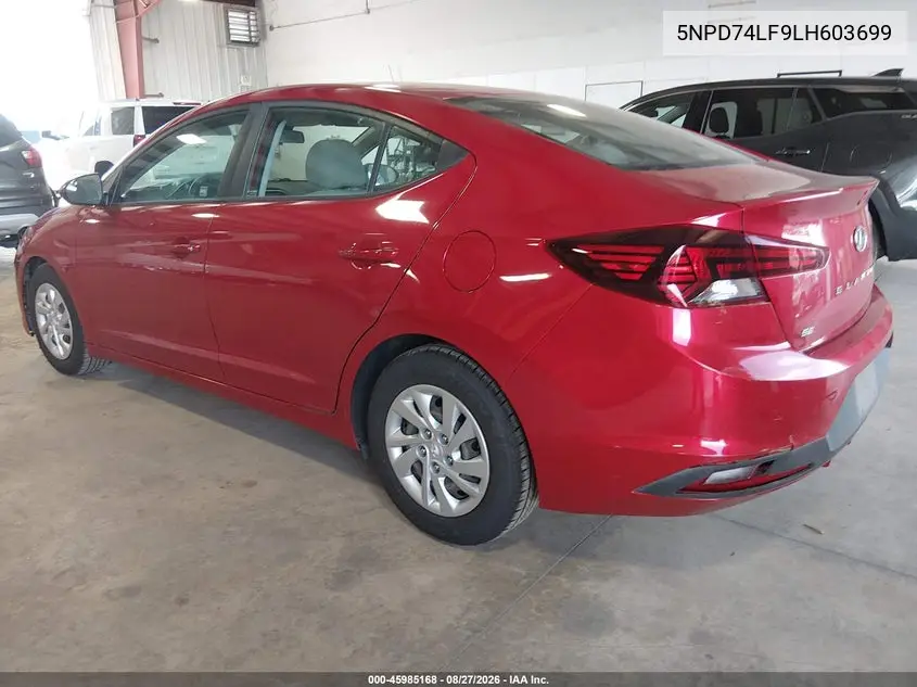 2020 HYUNDAI ELANTRA VIN 5NPD74LF9LH603699 — фото 3