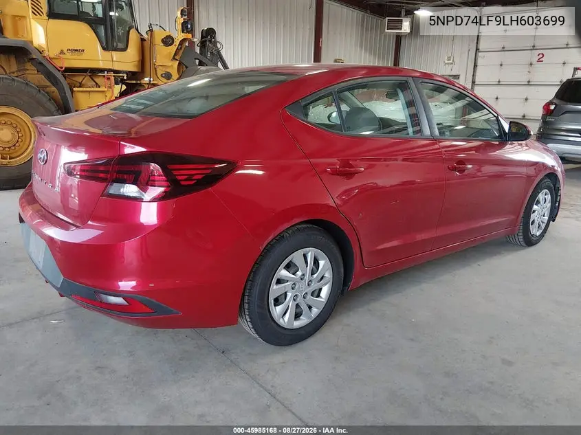 2020 HYUNDAI ELANTRA VIN 5NPD74LF9LH603699 — фото 4