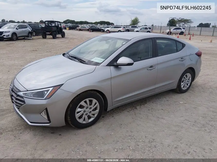 2020 HYUNDAI ELANTRA VIN 5NPD74LF9LH602245 — фото 2