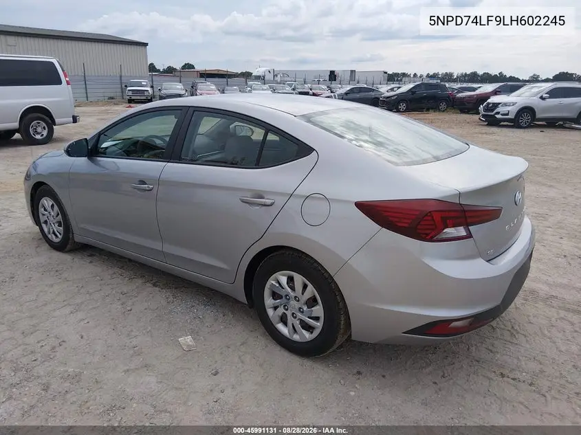 2020 HYUNDAI ELANTRA VIN 5NPD74LF9LH602245 — фото 3
