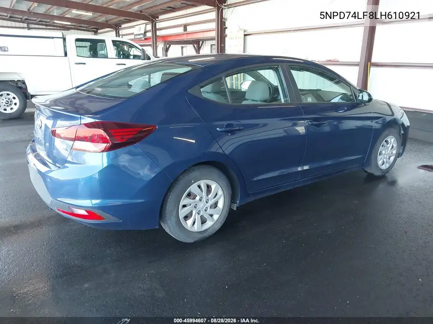 2020 HYUNDAI ELANTRA VIN 5NPD74LF8LH610921 — фото 4