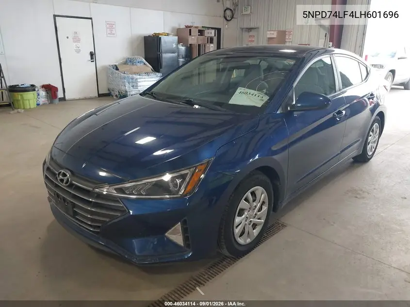 2020 HYUNDAI ELANTRA VIN 5NPD74LF4LH601696 — фото 2
