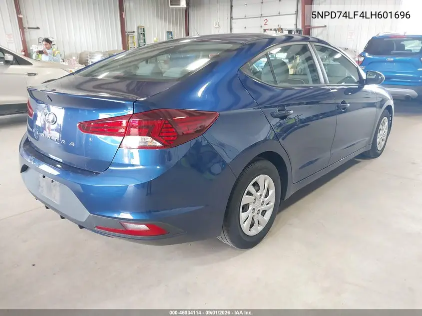 2020 HYUNDAI ELANTRA VIN 5NPD74LF4LH601696 — фото 4