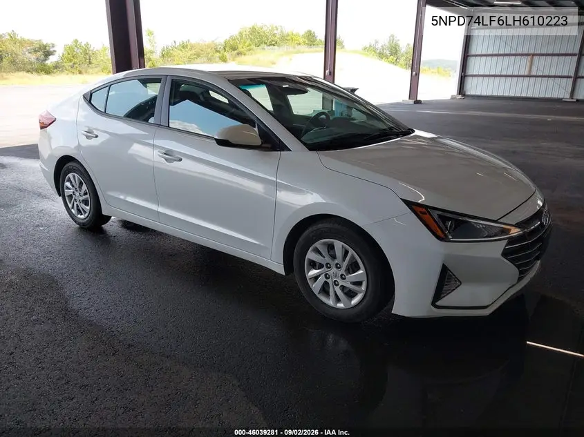HYUNDAI ELANTRA 2020, VIN 5NPD74LF6LH610223