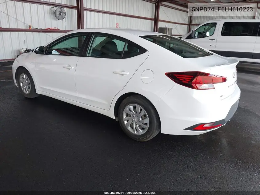 2020 HYUNDAI ELANTRA VIN 5NPD74LF6LH610223 — фото 3