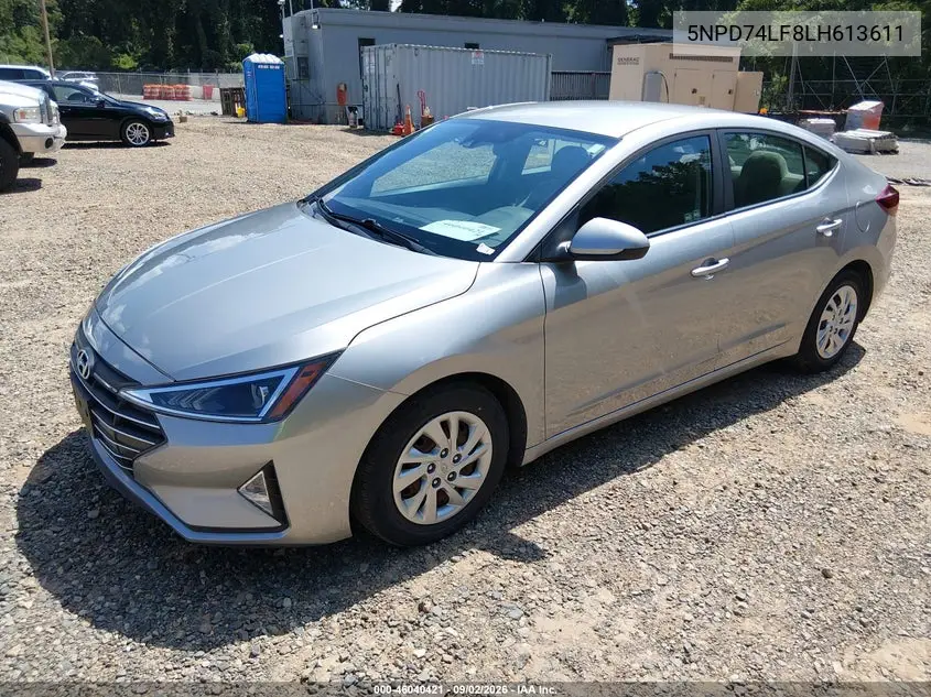 2020 HYUNDAI ELANTRA VIN 5NPD74LF8LH613611 — фото 2