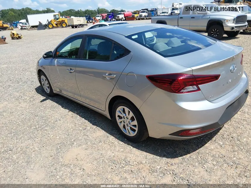 2020 HYUNDAI ELANTRA VIN 5NPD74LF8LH613611 — фото 3