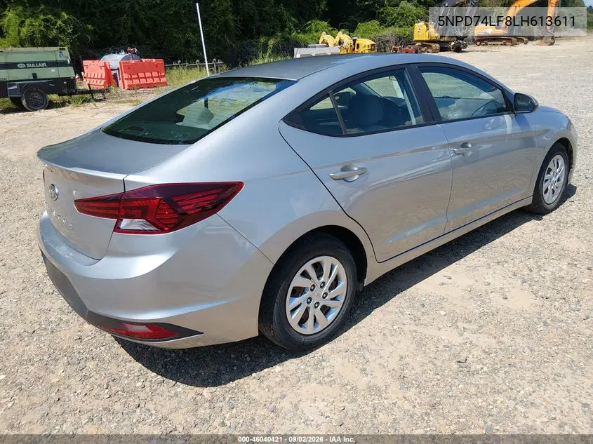 2020 HYUNDAI ELANTRA VIN 5NPD74LF8LH613611 — фото 4