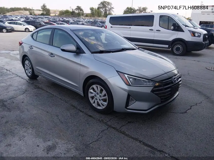 HYUNDAI ELANTRA 2020, VIN 5NPD74LF7LH608884