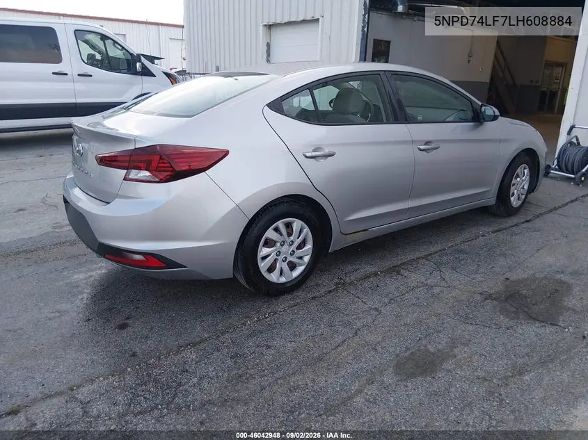 2020 HYUNDAI ELANTRA VIN 5NPD74LF7LH608884 — фото 4