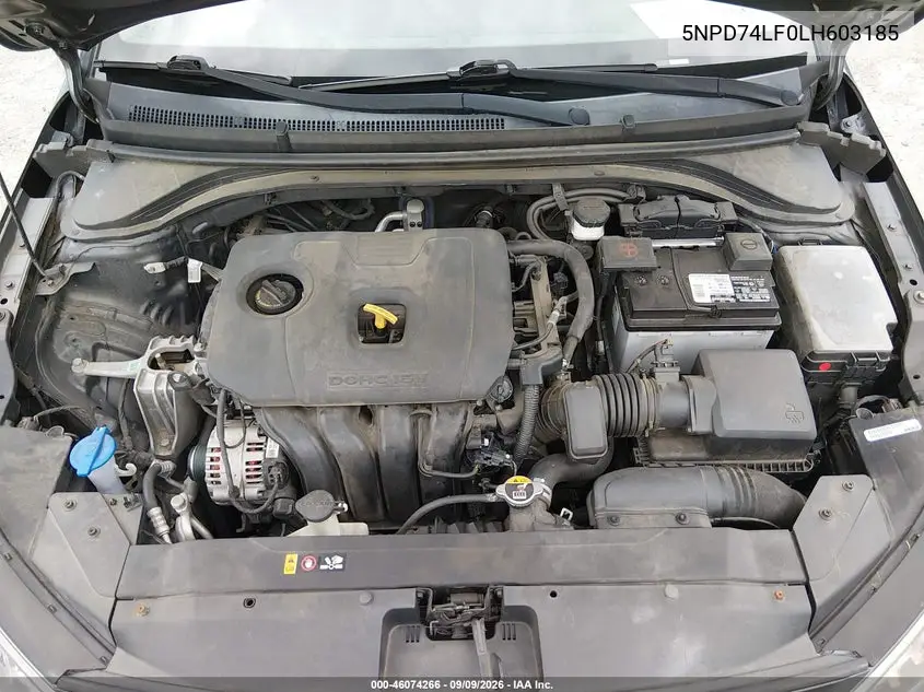 2020 HYUNDAI ELANTRA VIN 5NPD74LF0LH603185 — фото 10