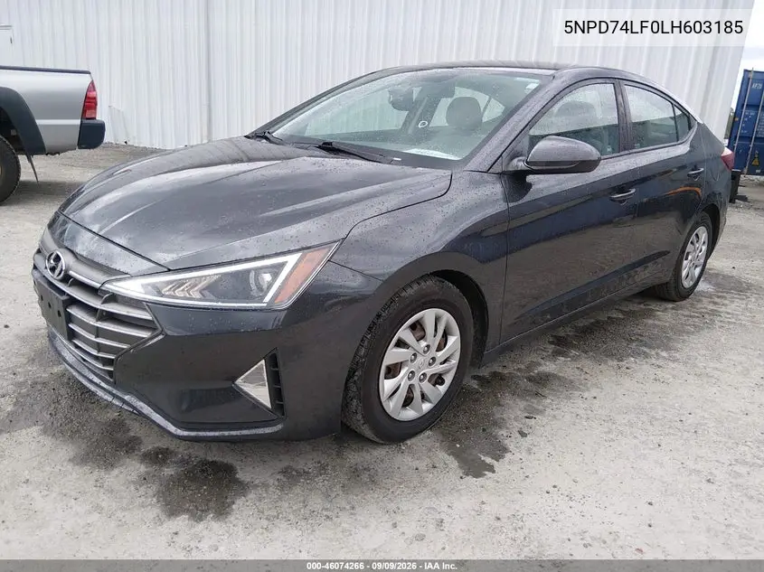 2020 HYUNDAI ELANTRA VIN 5NPD74LF0LH603185 — фото 2