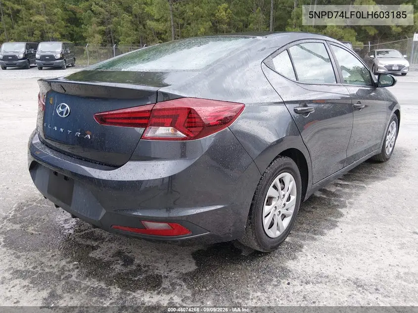2020 HYUNDAI ELANTRA VIN 5NPD74LF0LH603185 — фото 4
