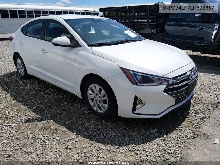 HYUNDAI ELANTRA 2020, VIN 5NPD74LF7LH608867