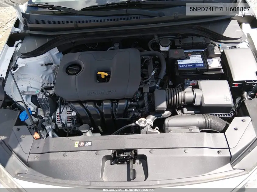 2020 HYUNDAI ELANTRA VIN 5NPD74LF7LH608867 — фото 10