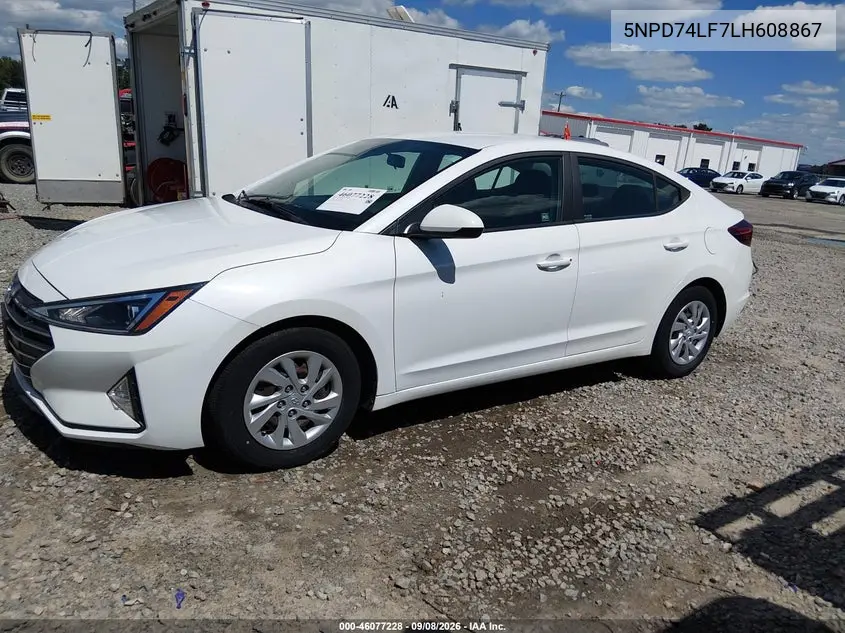 2020 HYUNDAI ELANTRA VIN 5NPD74LF7LH608867 — фото 14