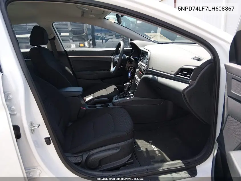 2020 HYUNDAI ELANTRA VIN 5NPD74LF7LH608867 — фото 5