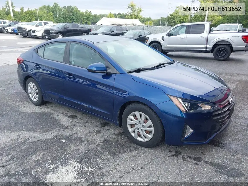 HYUNDAI ELANTRA 2020, VIN 5NPD74LF0LH613652
