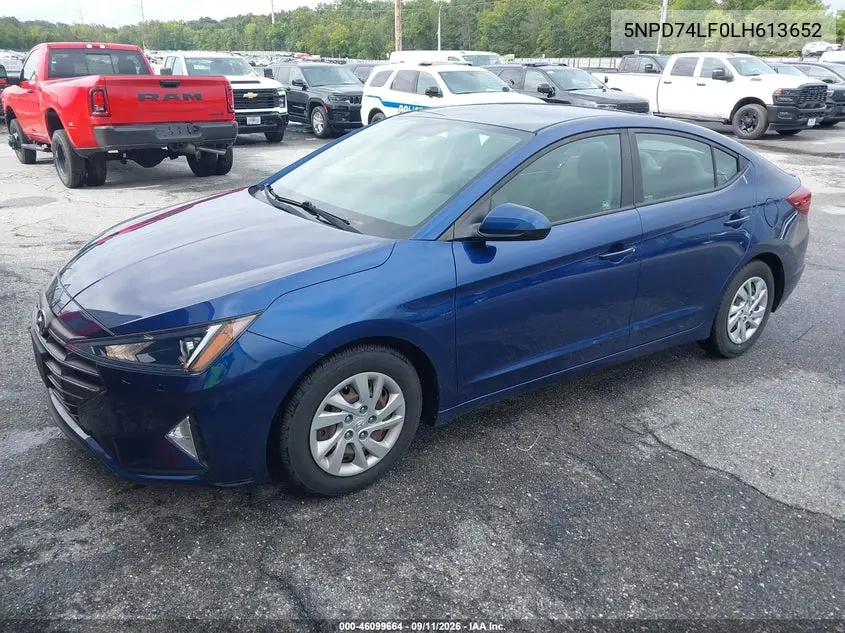 2020 HYUNDAI ELANTRA VIN 5NPD74LF0LH613652 — фото 2