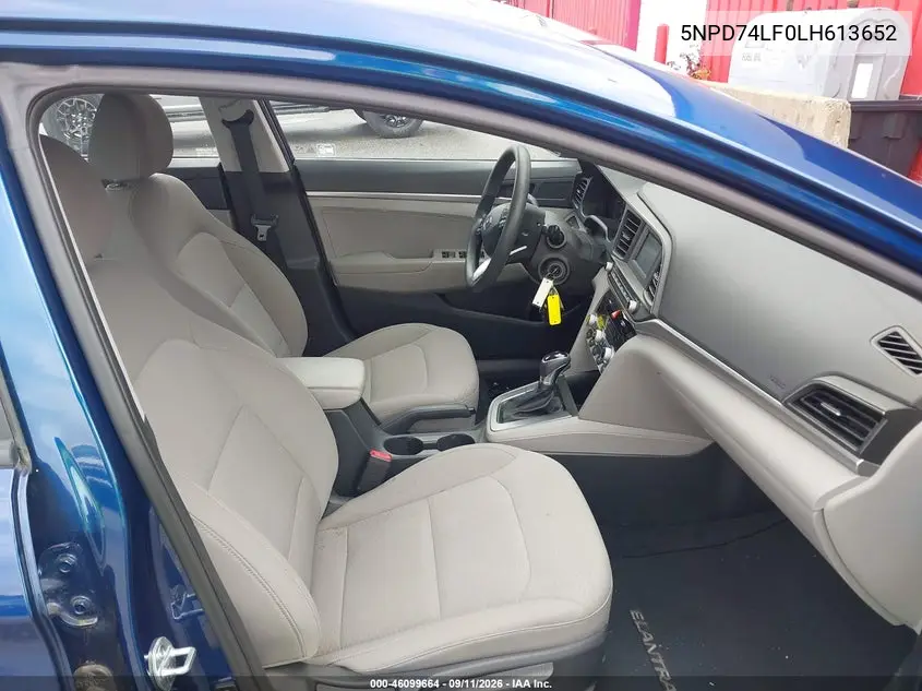2020 HYUNDAI ELANTRA VIN 5NPD74LF0LH613652 — фото 5