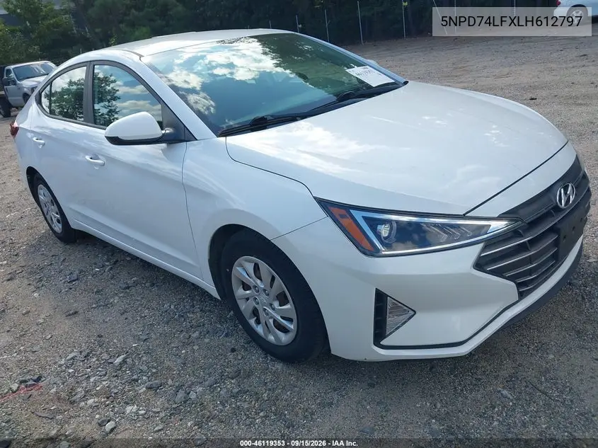 HYUNDAI ELANTRA 2020, VIN 5NPD74LFXLH612797