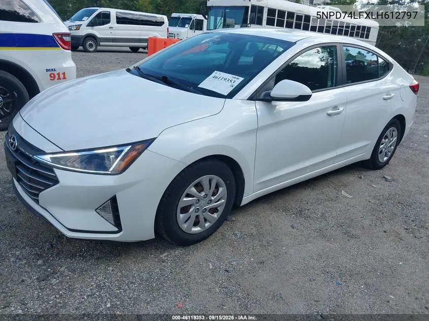 2020 HYUNDAI ELANTRA VIN 5NPD74LFXLH612797 — фото 2