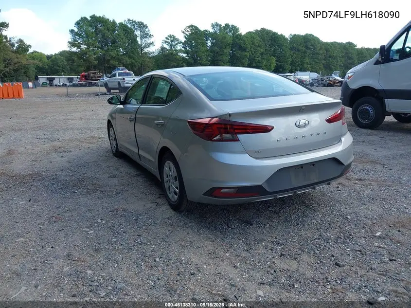 2020 HYUNDAI ELANTRA VIN 5NPD74LF9LH618090 — фото 3