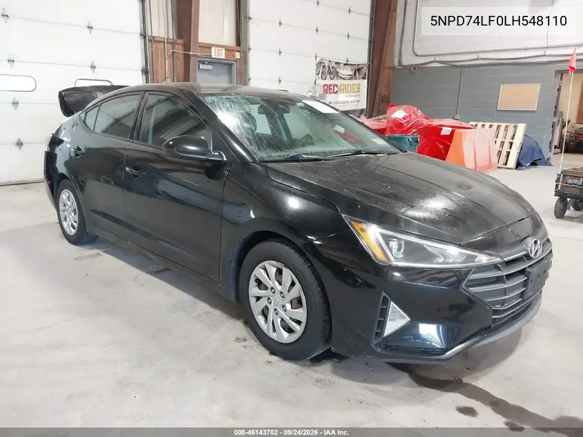 HYUNDAI ELANTRA 2020, VIN 5NPD74LF0LH548110