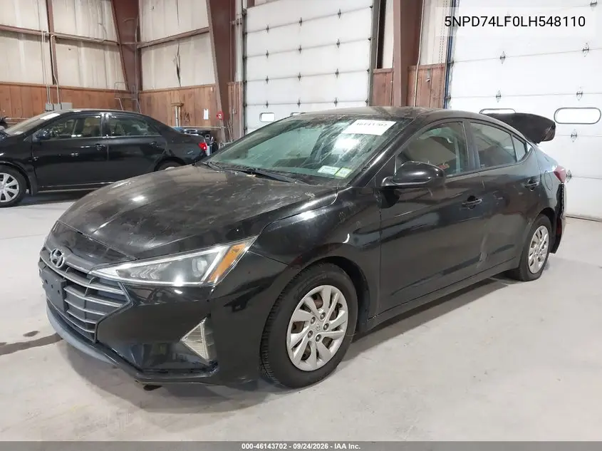 2020 HYUNDAI ELANTRA VIN 5NPD74LF0LH548110 — фото 2