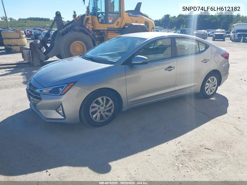 2020 HYUNDAI ELANTRA VIN 5NPD74LF6LH612182 — фото 2